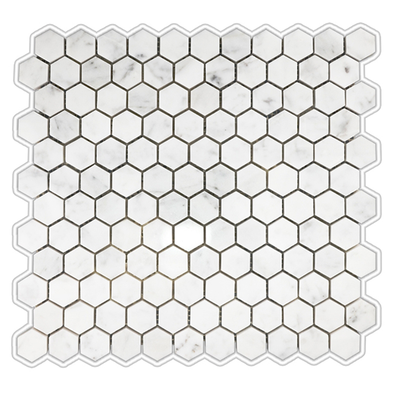 Bianco Carrara 1 inch Hexagon Marble Mosaic