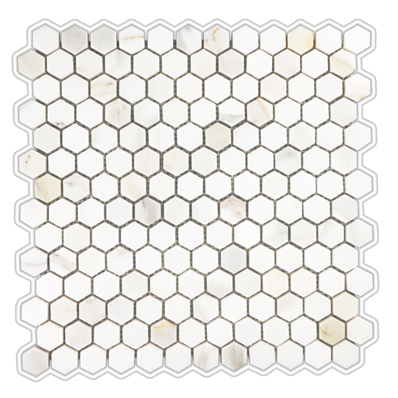 Calacatta Gold 1 inch Hexagon Marble Mosaic